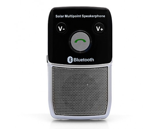 Solar Hands-Free Bluetooth 4.1 Car Kit Speaker Phone Auto Voice Prompt  