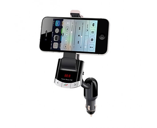 Bluetooth Handsfree Car Kit To Cigarette Lighter, Bluetooth 4.0/FM Transmitter/Car Charger/Mobile Phone Holder  