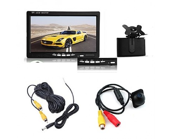 7" TFT LCD Car Monitor+ Rear View Backup  Night Vision Camera Parking Kit  