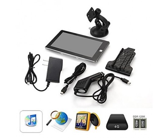 Car 7" Touch Screen Gps Navigation Mtk Fm 128Mb 4Gb + North America Map  