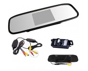 4.3" HD TFT LCD Rearview Mirror Monitor +Car Reverse Night vision wireles Camera  