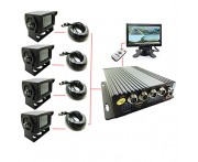 Four Car Cassette 4-way SD Truck Car Video Recorder High-definition Monitor Host D1 logistics Car Bus Travel Video DVR  