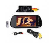 7" HD LCD Rearview Mirror Monitor + Car Rear View System Backup Reverse Camera Kit Night Vision  