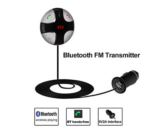 BesteyeÂ® Bluetooth FM Transmitter Car Kit Micro SD Card Music Play 5V2A USB Interface for Car Truck  