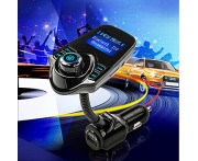 T10 Super Bluetooth Car Kit Handsfree FM Transmitter Wireless MP3 Music Player Support TF Card,5V 2.1A USB Car Charger  