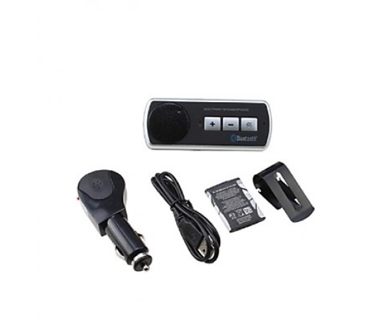 Bluetooth Handsfree Car Kit Clipped On Car Sun Visor, Bluetooth 3.0 Can Support Two Phones Simultaneously  